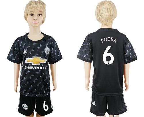 Manchester United #6 Pogba Away Kid Soccer Club Jersey - Click Image to Close